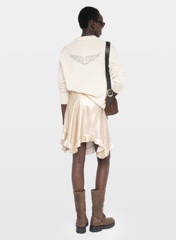 Jupe courte asymétrique satinée ZADIG&VOLTAIRE Doré